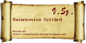Valentovics Szilárd névjegykártya